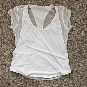 lululemon mesh overlay t-shirt